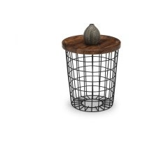 Sawyer Walnut Storage Lamp Table