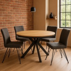 Fishbourne Oak 130cm Round Dining Table