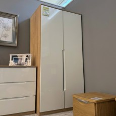 Thorley 2ft 6inch Tall Plain Robe in Bardolino with White Gloss (ex display) SOLD AS SEEN