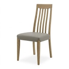 Barton Oak Slat Back Chair - Grey Bonded Leather Barton Oak Slat Back Chair - Grey Bonded Leather