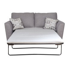 Angelina 2 Seater Sofabed In Aero Silver with Chrome Feet - Special Deal