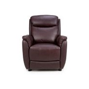 Kansas Leather Electric Recliner Chair - Chestnut Kansas Leather Electric Recliner Chair - Chestnut