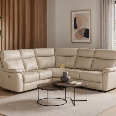 Kinsley Leather Power Recliner Corner Sofa