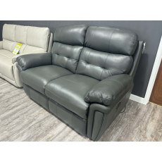 La-Z-Boy Baxter 2 Seater Power Recliner Leather Sofa In Glasgow Steel - Ex-Display (SOLD AS SEEN)