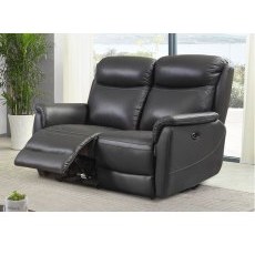 Kansas Leather 2 Seater Electric Recliner Sofa - Grey