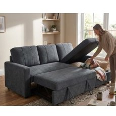 Nico Universal Corner Sofabed with Storage in Charcoal Nico Universal Corner Sofabed with Storage in Charcoal