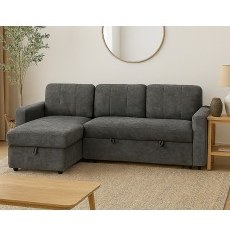 Nico Universal Corner Sofabed with Storage in Charcoal Nico Universal Corner Sofabed with Storage in Charcoal