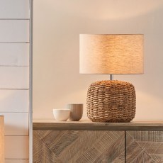 Natural Woven Small Table Lamp