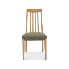 Barton Oak Tall Slat Back Chair - Black Gold Fabric