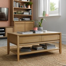 Barton Oak Coffee Table with Drawer Barton Oak Coffee Table with Drawer