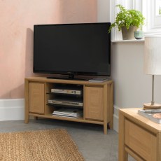 Barton Oak Corner Entertainment Unit