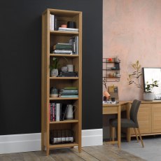 Barton Oak Narrow Bookcase