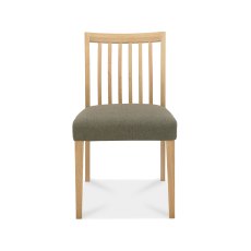 Barton Oak Low Back Slatted Chair- Black Gold Fabric