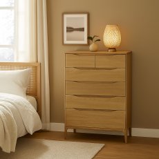 Ercol Rimini 6 Drawer Tall Wide Chest Ercol Rimini 6 Drawer Tall Wide Chest