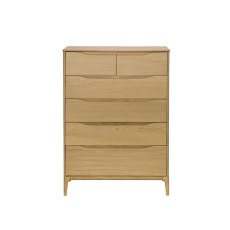 Ercol Rimini 6 Drawer Tall Wide Chest