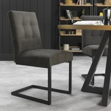Culver Upholstered Cantilever Chair - Dark Grey Fabric