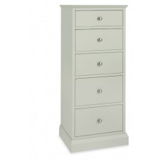 Gatcombe Soft Grey 5 Drawer Tall Chest