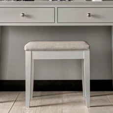 Gatcombe Soft Grey Stool - Pebble Grey Fabric Gatcombe Soft Grey Stool - Pebble Grey Fabric