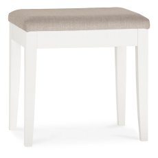 Gatcombe White Stool - Pebble Grey Fabric
