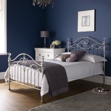 Elsa Small Double Shiny Nickel Bedstead