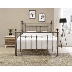 Verona Black Chrome Metal Bedframe with Dual Finals