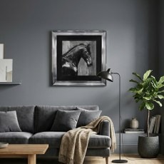Black Stallion - Chrome Frame - 75x75cm