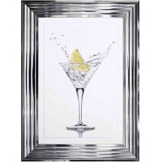 Lemon Splash - Chrome Frame - 55x75cm