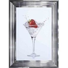 Strawberry Splash - Chrome Frame - 55x75cm