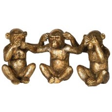 Small Gold No Evil Monkey