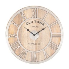 Raw Nickel & Mango Wood Round Wall Clock