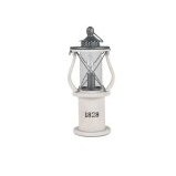 White Wooden Lantern Table Lamp