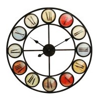 Smarty Iron Clock Roman Numerals Coloured Domed Perspex Smarty Iron Clock Roman Numerals Coloured Domed Perspex