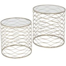 Gatsby Set of 2 Gold Nesting Side Tables Gatsby Set of 2 Gold Nesting Side Tables