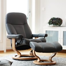 Stressless Small Consul Chair & Footstool Stressless Small Consul Chair & Footstool