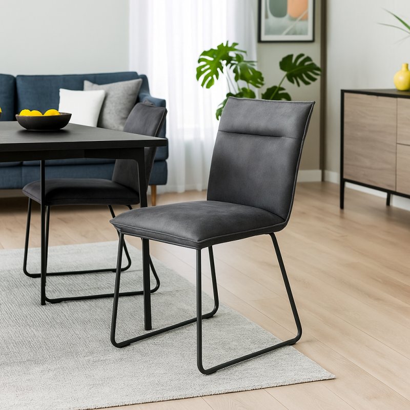 Kent Dining Chair - Grey Suede Kent Dining Chair - Grey Suede