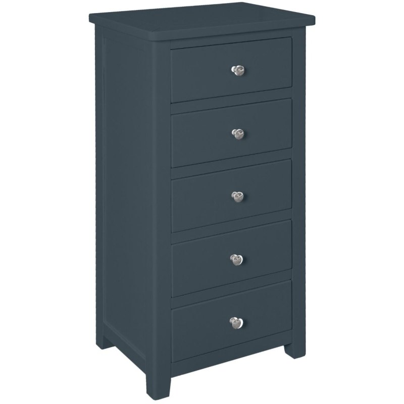 Wellow Painted 5 Drawer Narrow Chest Wellow Painted 5 Drawer Narrow Chest