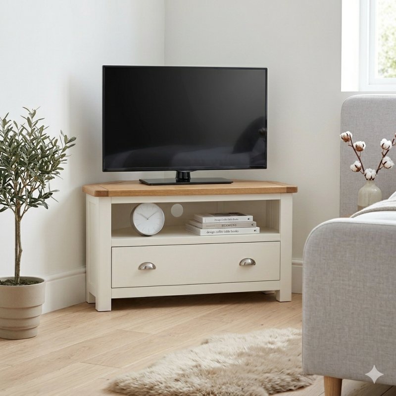 Northwood Corner TV Cabinet - White Northwood Corner TV Cabinet - White