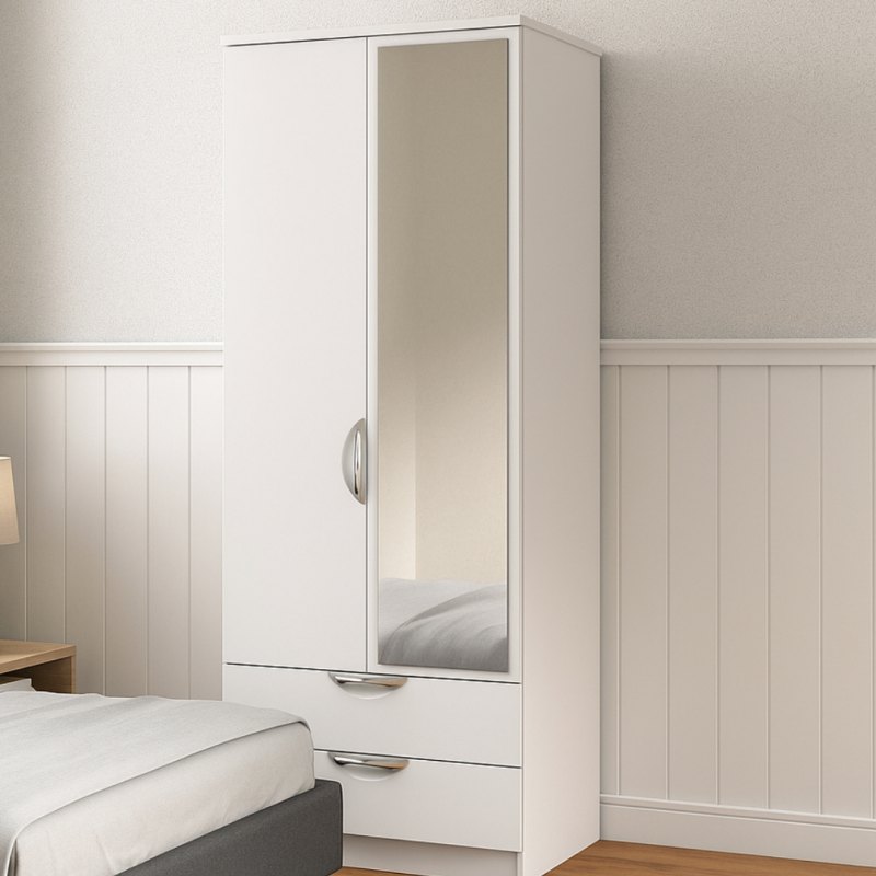 Carisbrooke 2ft6in 2 Drawer Mirror Robe Carisbrooke 2ft6in 2 Drawer Mirror Robe