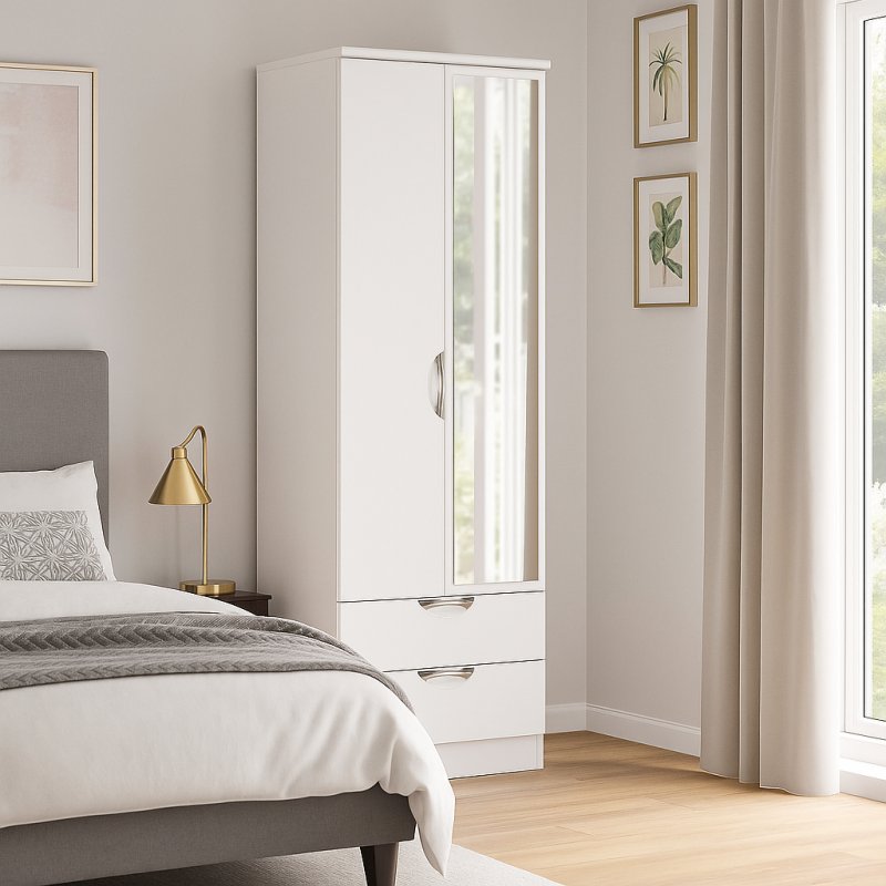 Carisbrooke Tall 2ft6in 2 Drawer Mirror Robe Carisbrooke Tall 2ft6in 2 Drawer Mirror Robe