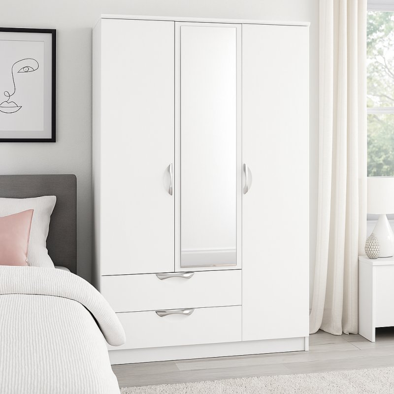 Carisbrooke Triple 2 Drawer Mirror Robe Carisbrooke Triple 2 Drawer Mirror Robe
