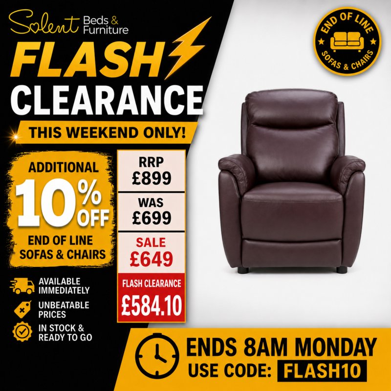 Kansas Leather Electric Recliner Chair - Chestnut Kansas Leather Electric Recliner Chair - Chestnut