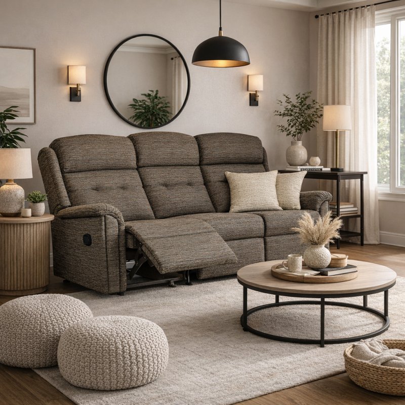 Sherborne Roma Small Rechargeable Powered Reclining 3 Seater with Head Adjust Sherborne Roma Small Rechargeable Powered Reclining 3 Seater with Head Adjust