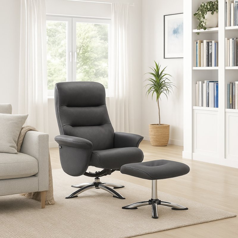 Houston Swivel Recliner with Stool Houston Swivel Recliner with Stool