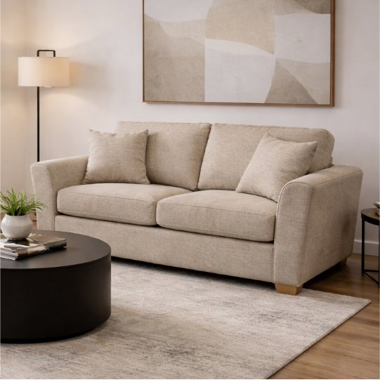 Angelina Special 3 Seater Sofa in Polly Mocha with Oak Feet Angelina Special 3 Seater Sofa in Polly Mocha with Oak Feet