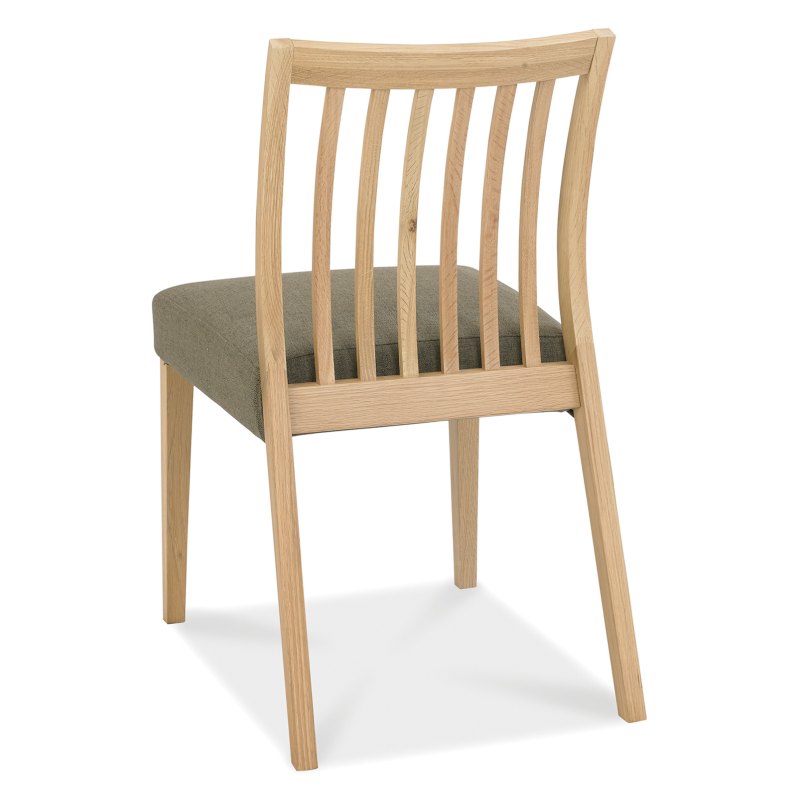 Barton Oak Low Back Slatted Chair- Black Gold Fabric Solent Beds