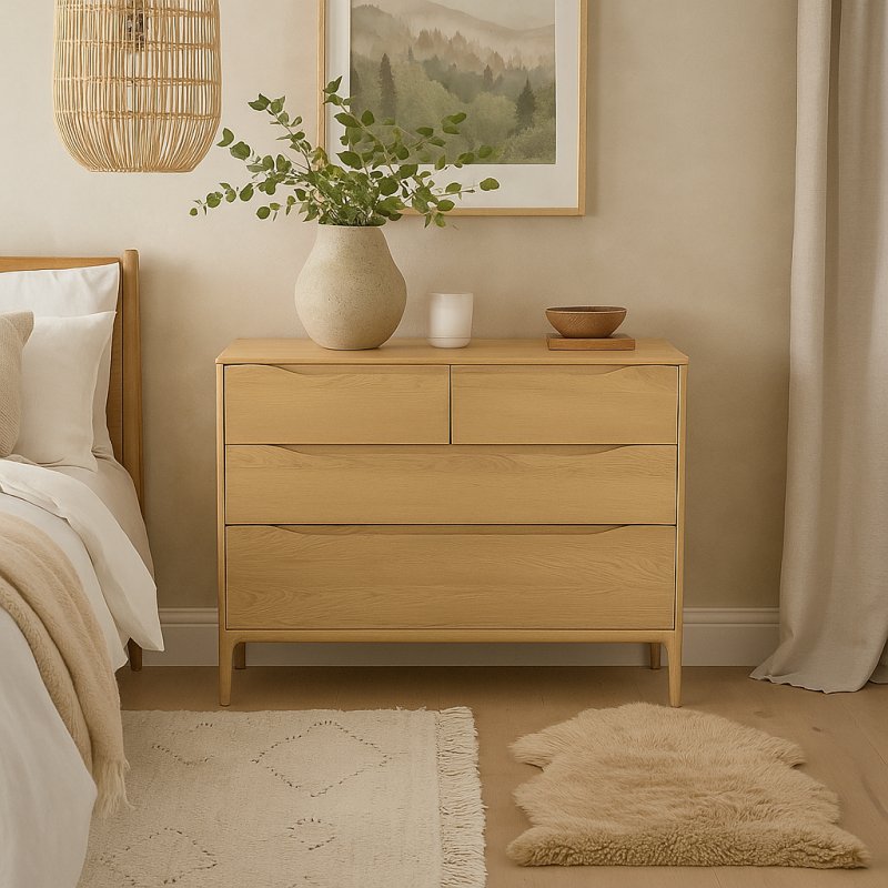 Ercol Rimini 4 Drawer Low Wide Chest Ercol Rimini 4 Drawer Low Wide Chest
