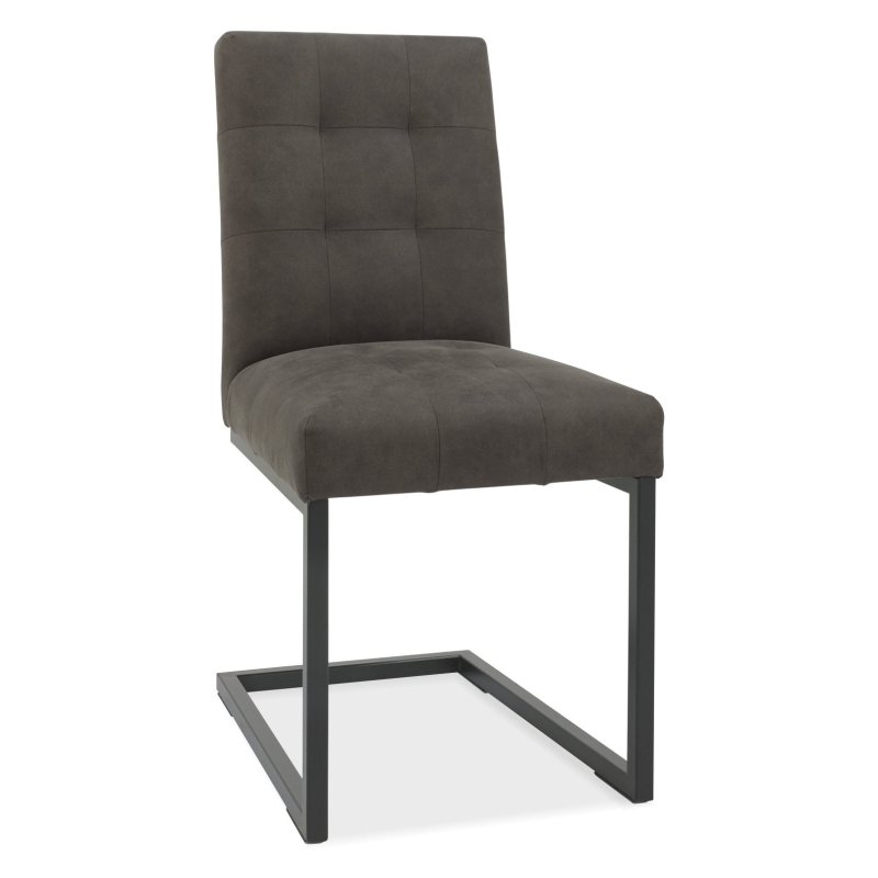 Culver Upholstered Cantilever Chair - Gun Metal/Dark Grey Fabric Culver Upholstered Cantilever Chair - Gun Metal/Dark Grey Fabric