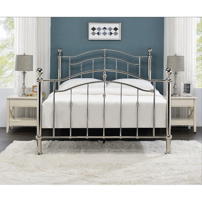 Venice Chrome Metal Bedframe with Dual Finals Venice Chrome Metal Bedframe with Dual Finals