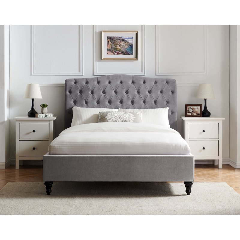 Barcelona Light Grey Fabric Bedframe Barcelona Light Grey Fabric Bedframe