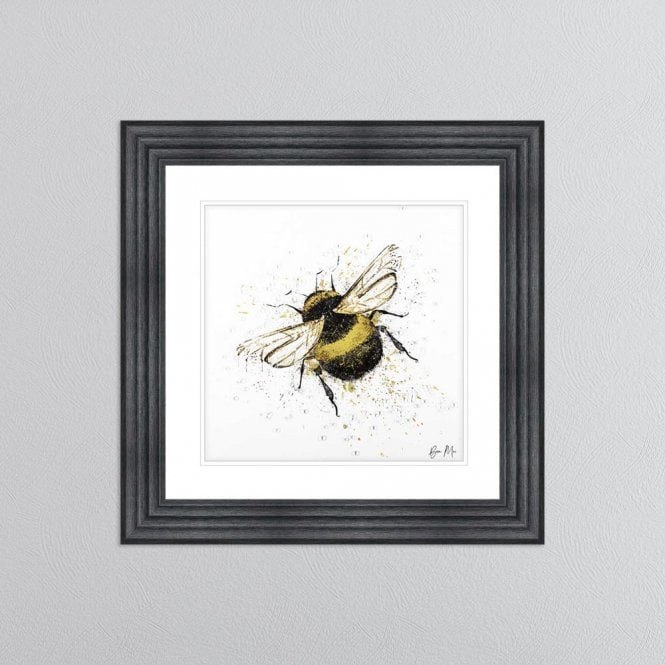 Bumble Bee - Charcoal Frame - 75x75cm Bumble Bee - Charcoal Frame - 75x75cm